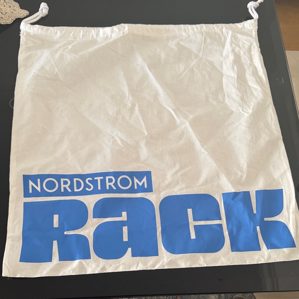 Nordstrom Rack White and Blue Drawstring Bag